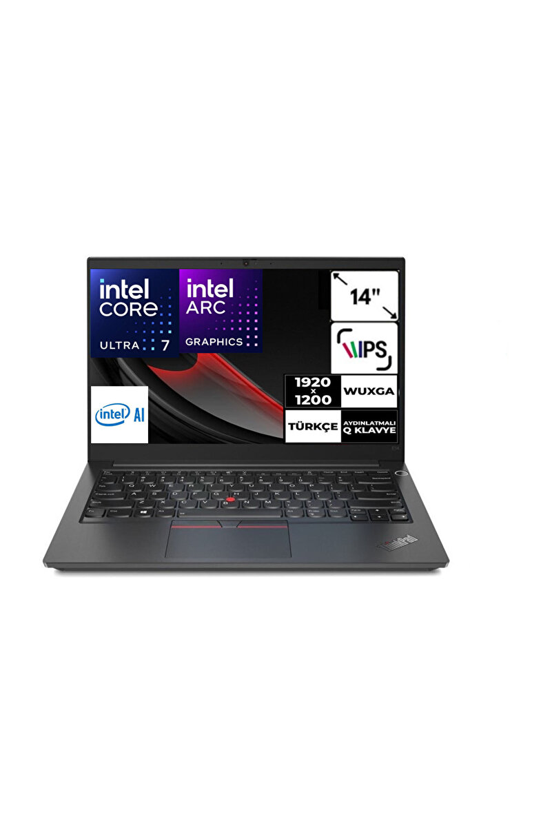LENOVO ThinkPad E14 Gen 7 Ultra 7 255H 16 GB 512 GB SSD Windows 11 Pro Arc 140T 14" WUXGA Notebook