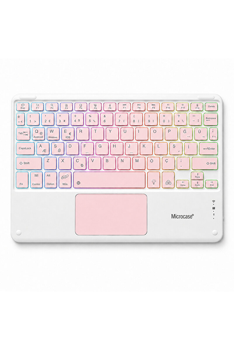 Microcase Touchpad RGB Tablet ve Telefonlar için Türkçe Bluetooth Klavye- AL5890