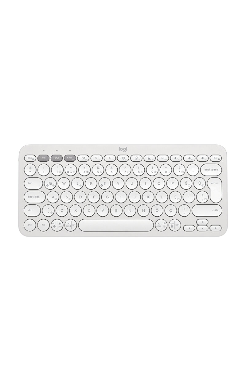logitech K380s Pebble Keys 2 Çoklu Cihaz Özellikli Bluetooth Türkçe Q Klavye, Beyaz 920-011860