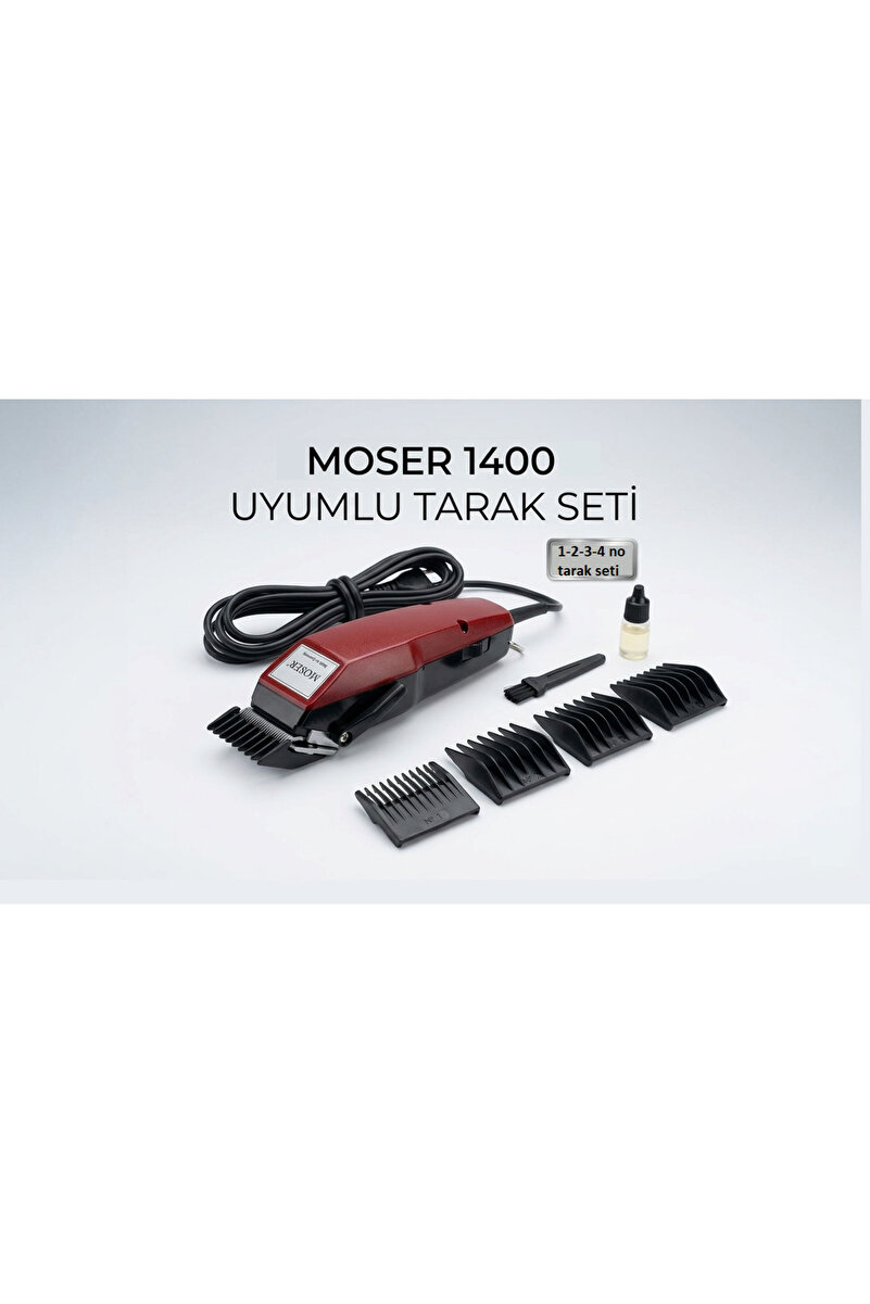Ouptec Moser 1400 Makine Tarağı Kesim Seti (1, 2, 3 VE 4 NUMARA) Tıraş Makinesi Tarağı