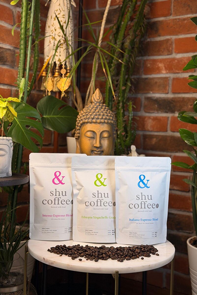 Shu Coffee Quiet Balance 600 gr Çekirdek Kahve (Italiano Espresso Blend 200 gr / Ethiopia Yirgacheffe Grade 2 2