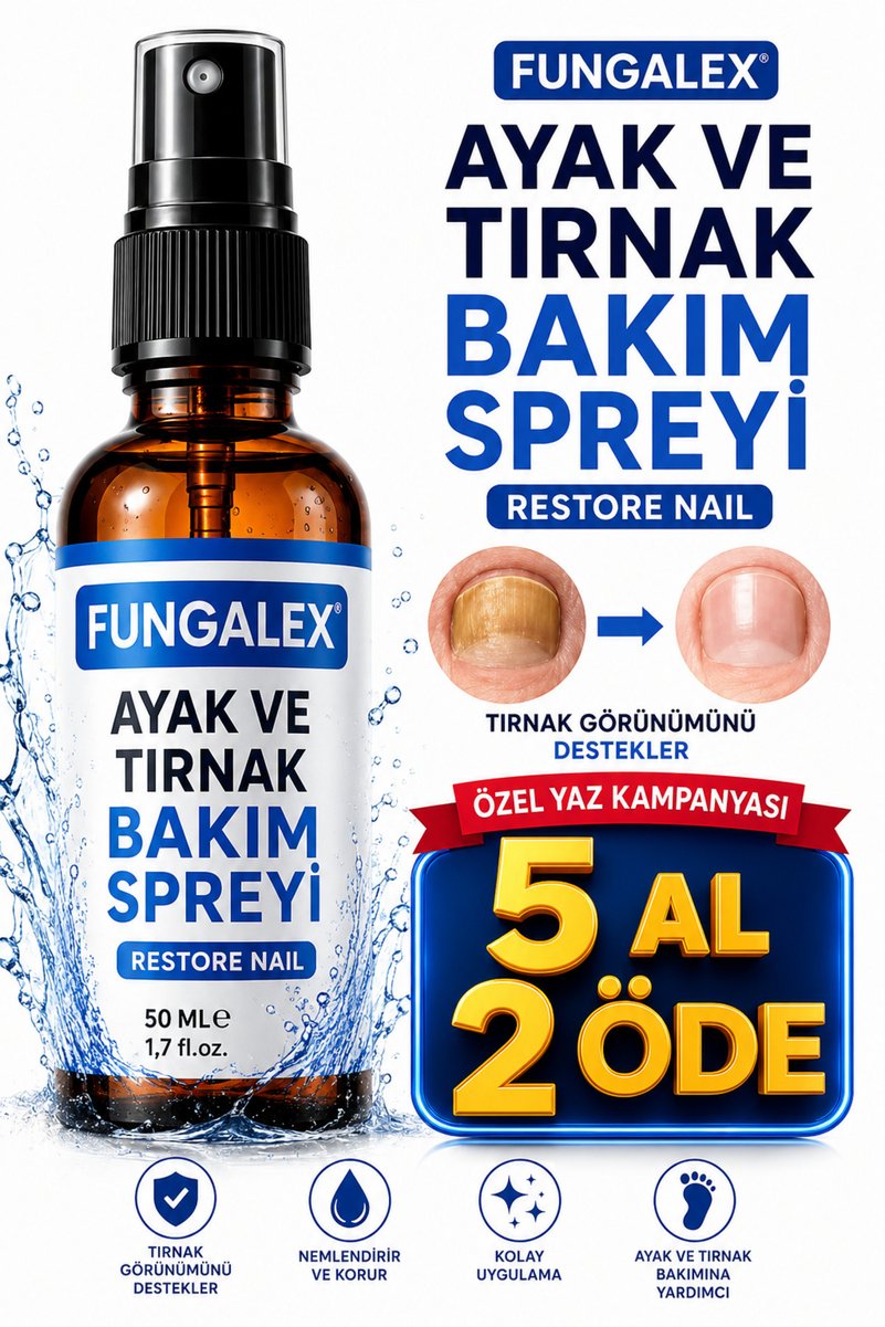 Fungalex Ayak ve Tırnak Bakım Spreyi 50 ml | Günlük Ayak Bakım Rutini