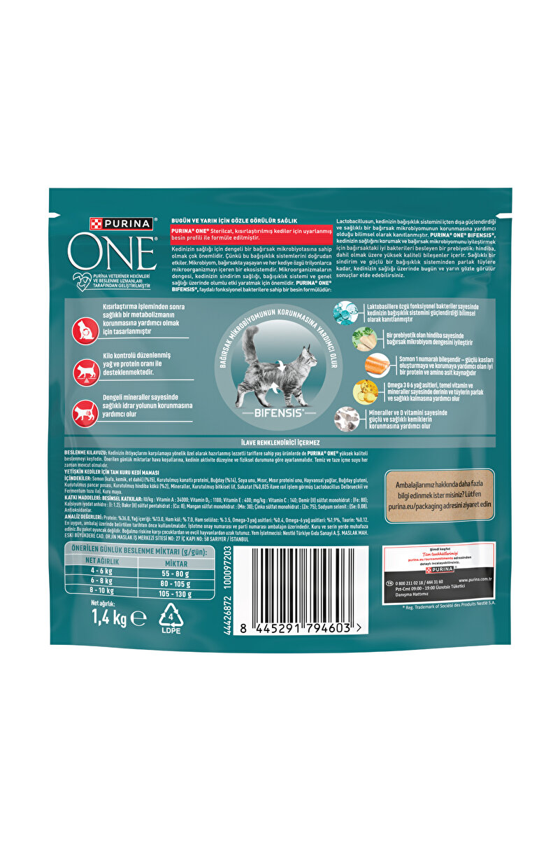 Purina One Somonlu Kısırlaştırılmış Kedi Maması 2x1,4 Kg