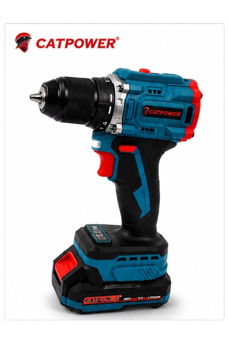 CATPOWER EL ALETLERİ CATPOWER CAT E1010 Akülü Vidalama Kömürsüz 20V 2 Ah