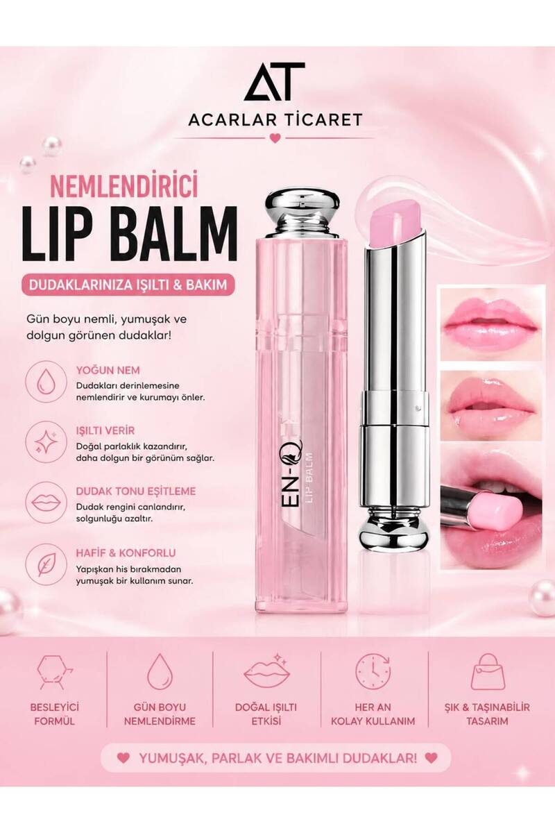 Acarlar Ticaret 2İN1 Yoğun Nemlendirici Suya Dayanıklı Renk Verici Lip Balm/Dudak Nemlendirici