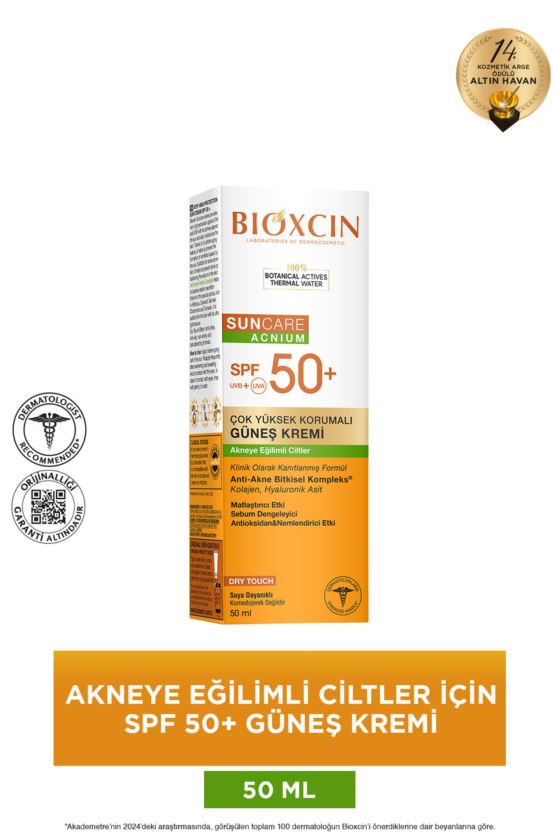 Bioxcin Sun Care Akneye Eğilimli Ciltler Için Güneş Kremi 50 Spf 50 Ml - Akne, Dry Touch, Mat