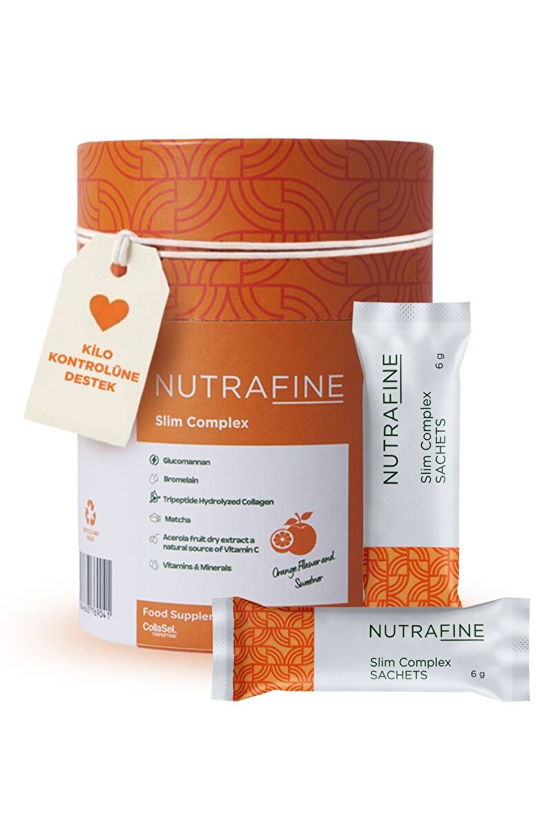 Nutrafine Slim Complex –Glukomannan, Bromelain, Tripeptit Kolajen, Vitamin & Mineral Metabolizma Desteği
