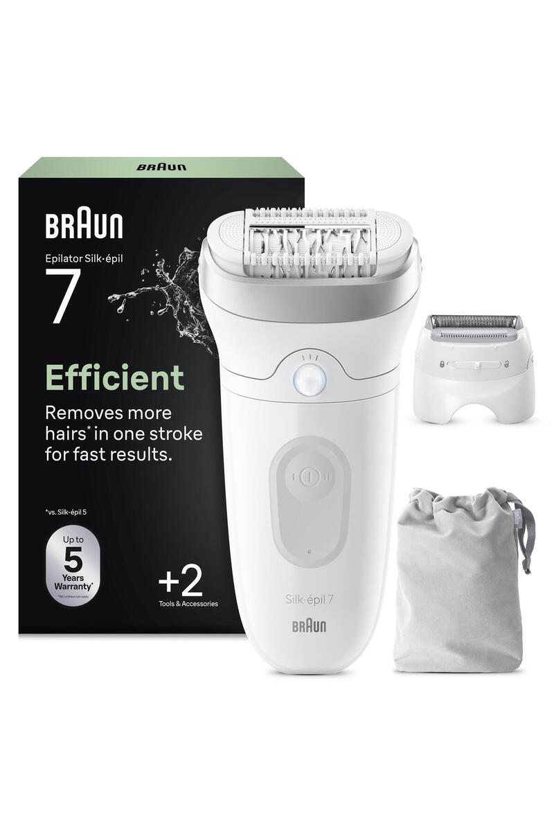 Braun Silk·épil 7 Epilatör, Islak ve Kuru, Kalıcı Pürüzsüz Cilt, 7-041