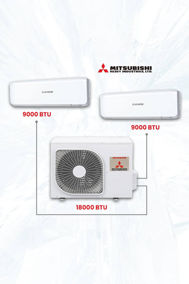 Mitsubishi Premium Multi Klima Sistemi İki Oda 9000 BTU + 9000 BTU İÇ 18000 DIŞ