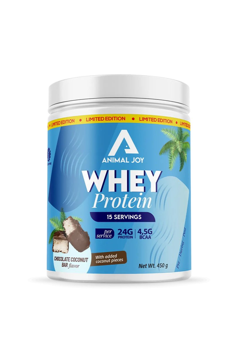 Animal Joy Whey Protein Tozu - Çikolatalı Hindistan Cevizli Bar Aromalı - 15 Servis/450 gr