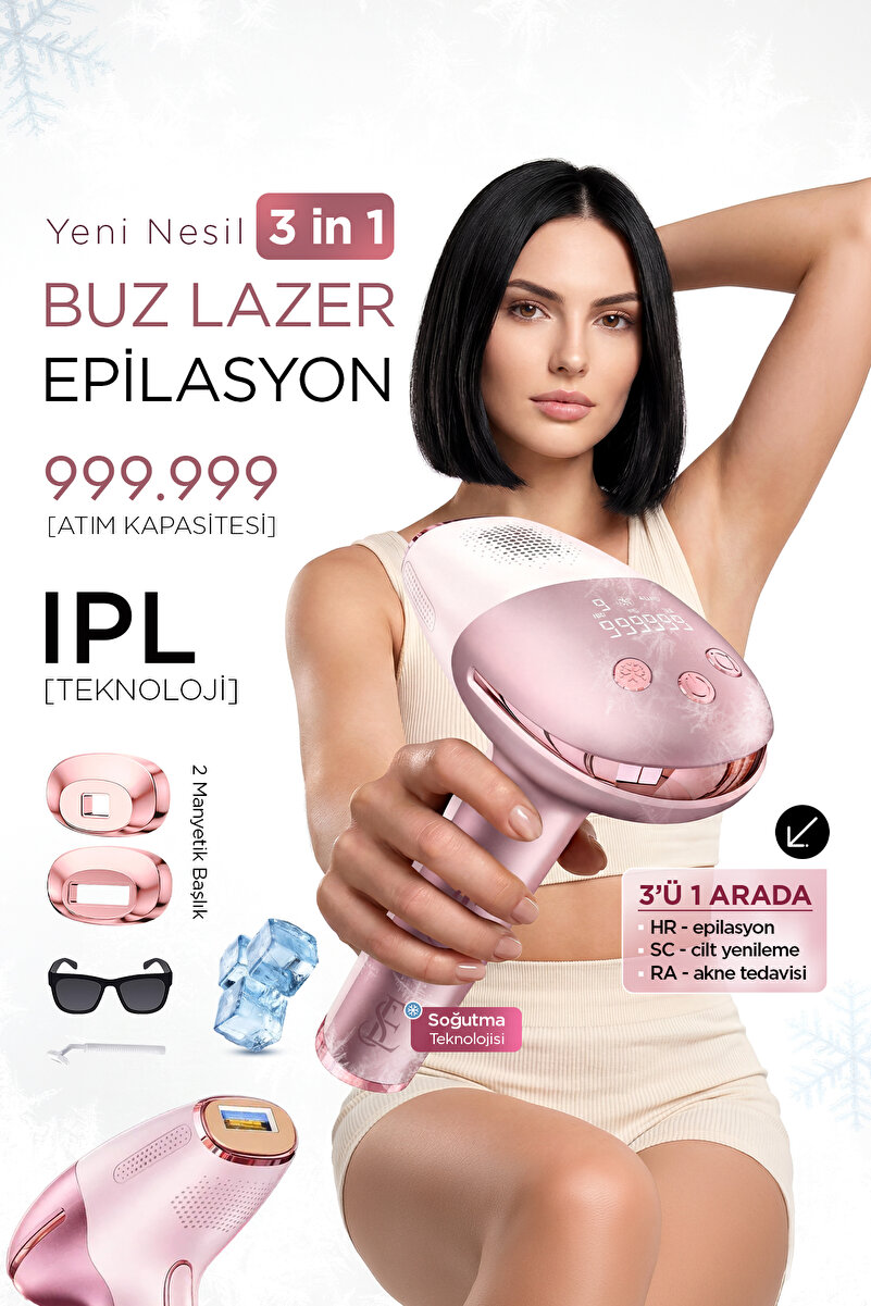 EN SİGA Buz Başlıklı IPL Lazer Epilasyon Cihazı Kalıcı Tüy Azaltma 9 Kademeli Ev Tipi Tüm Vücut Kullanımı