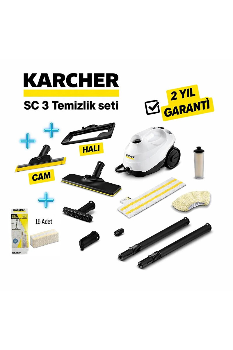 Karcher SC 3 Buharlı Temizlik Makinesi Çok Amaçlı Komple Set