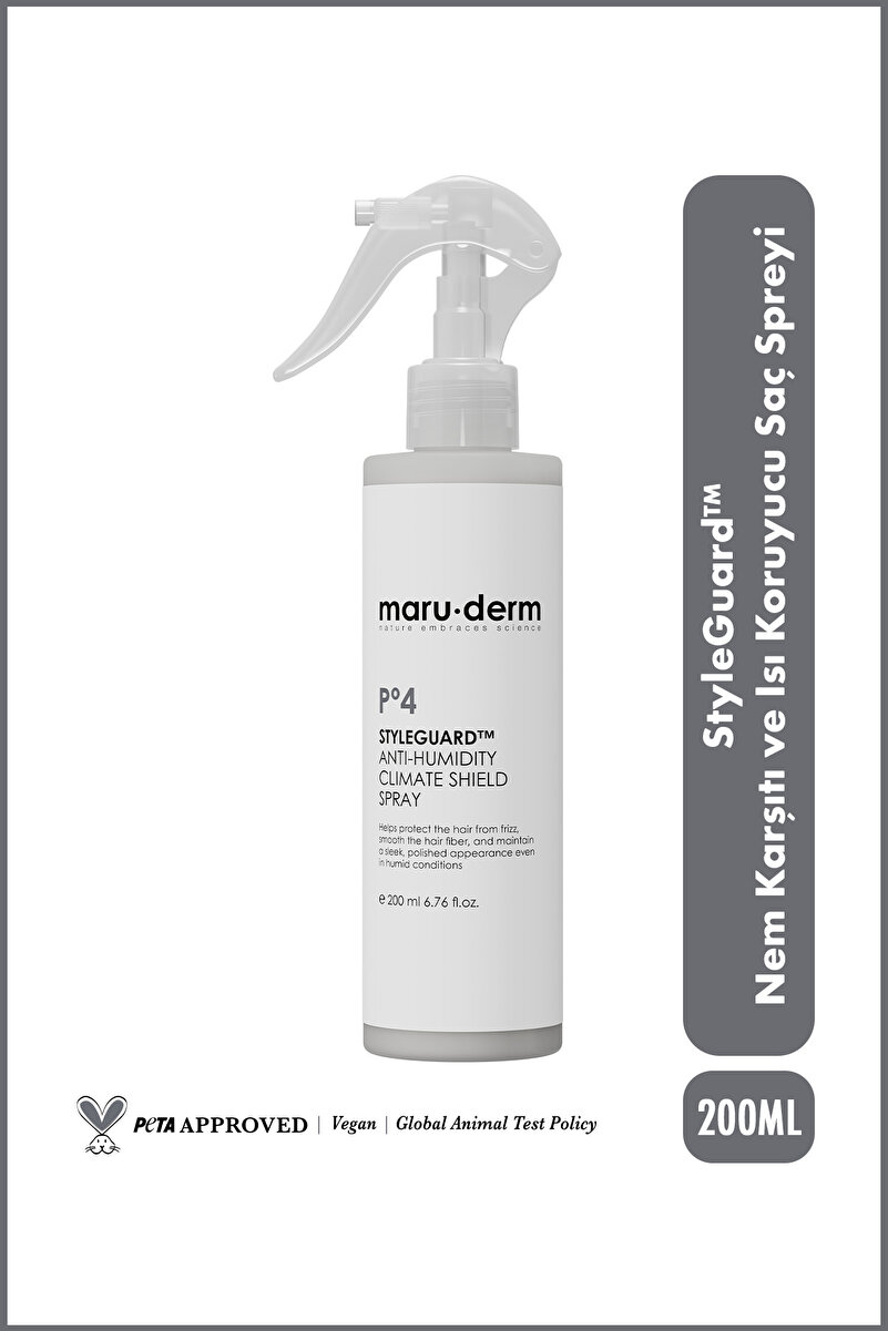Maru.Derm StyleGuard™ Anti-Humidity Climate Shield Spray 200 ML - Nem, Kabarma ve Elektriklenme Karşıtı Saç Spreyi