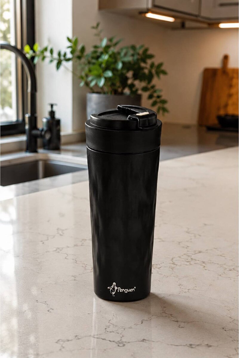 Penguen 500 ML Çift Cidarlı Vakumlu Paslanmaz Çelik Termos Bardak - Sızdırmaz Kapaklı, Sıcak & Soğuk İçecek Termosu, BPA Free, Araç Bardaklığı Uyumlu