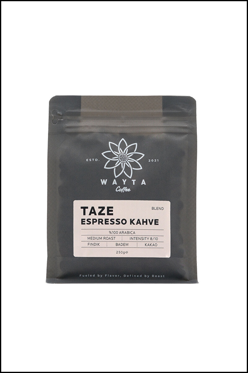 Wayta Coffee Taze Espresso Kahve Çekirdeği 250 g– %100 Arabica Çekirdek Kahve