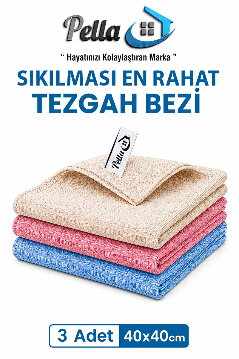 Pella Tezgah Bezi Ithal 40x40cm Yüksek Su Emici Sıkılması En Kolay