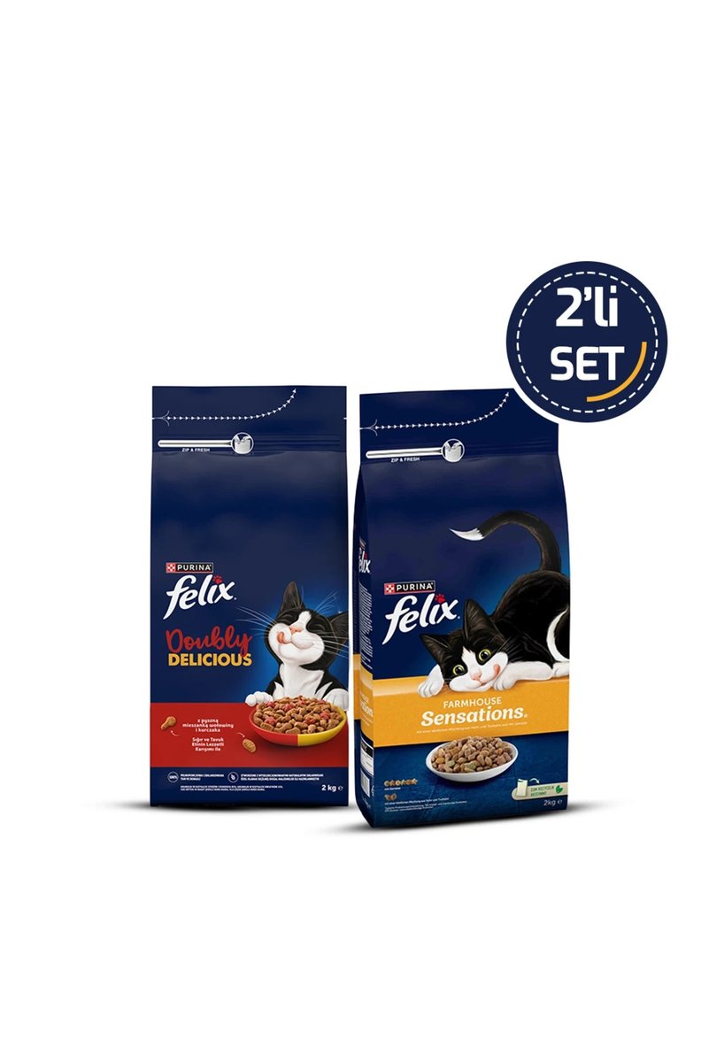 FELIX Karışık Lezzetler Yetişkin Kedi Maması 2 kg 2li Set