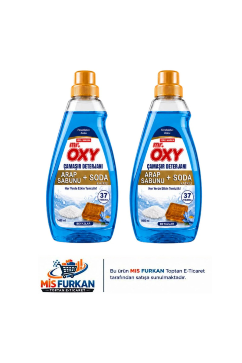 Oxy Arap Sabunu ve Soda Katkılı Çamaşır Deterjanı 1480 ml Beyazlar 2 Adet