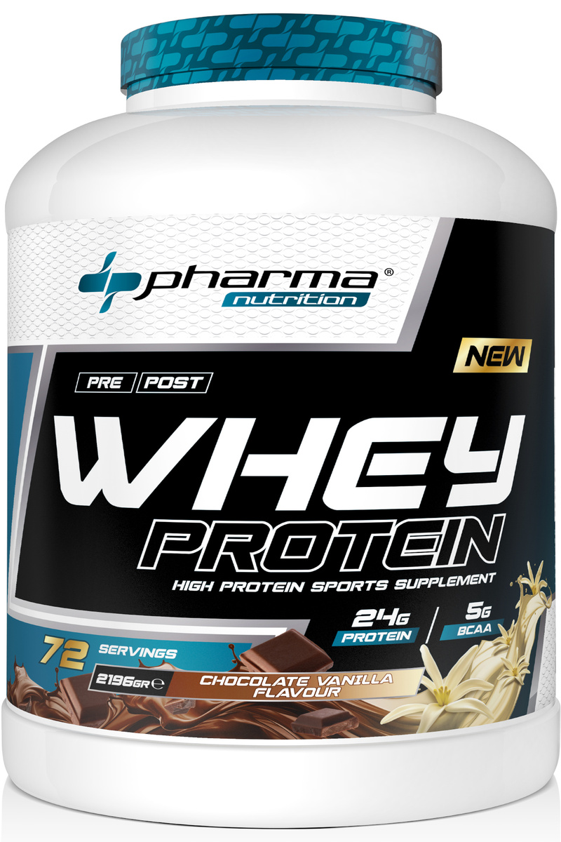 Pharma Nutrition Whey Protein 2196 gr 72 Servis Çikolata Vanilya Aromalı 24 gram protein %100 Protein Tozu