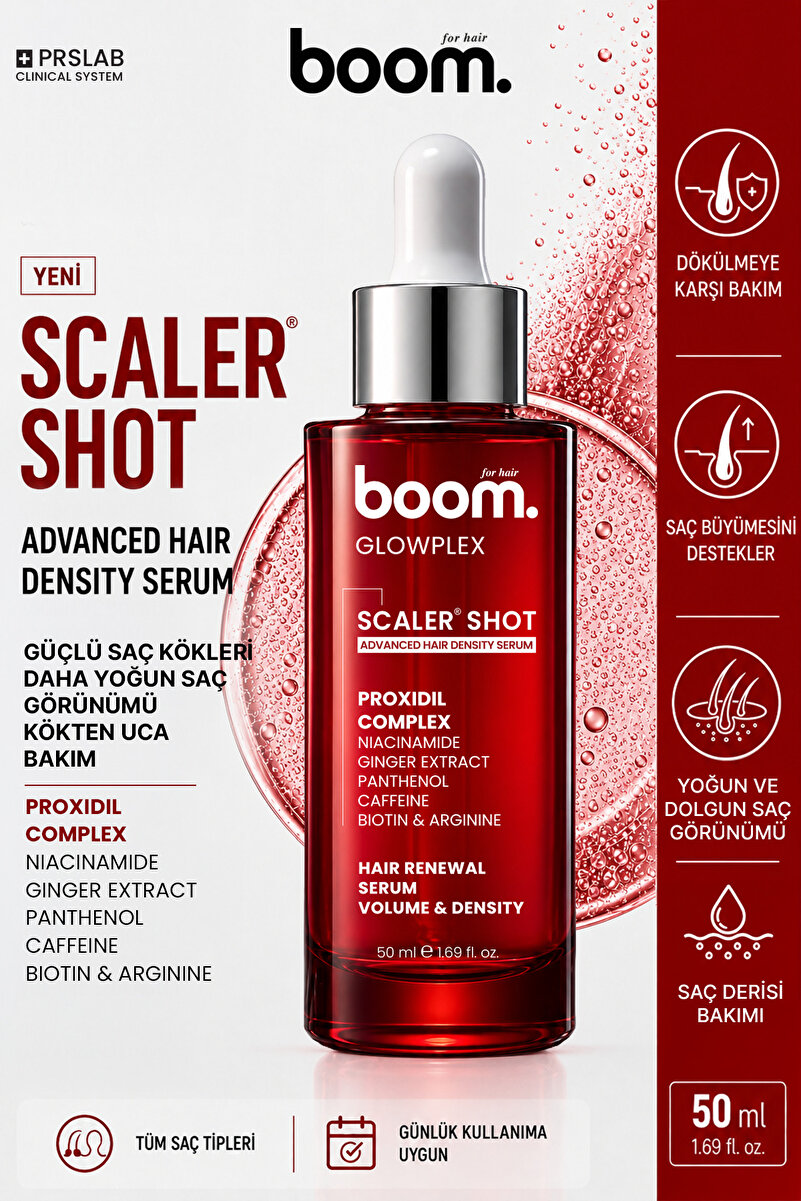 BOOM Scaler Shot Proxidil %5 Kadın ve Erkek Saç Dökülmesine Karşı Serum 50 ML