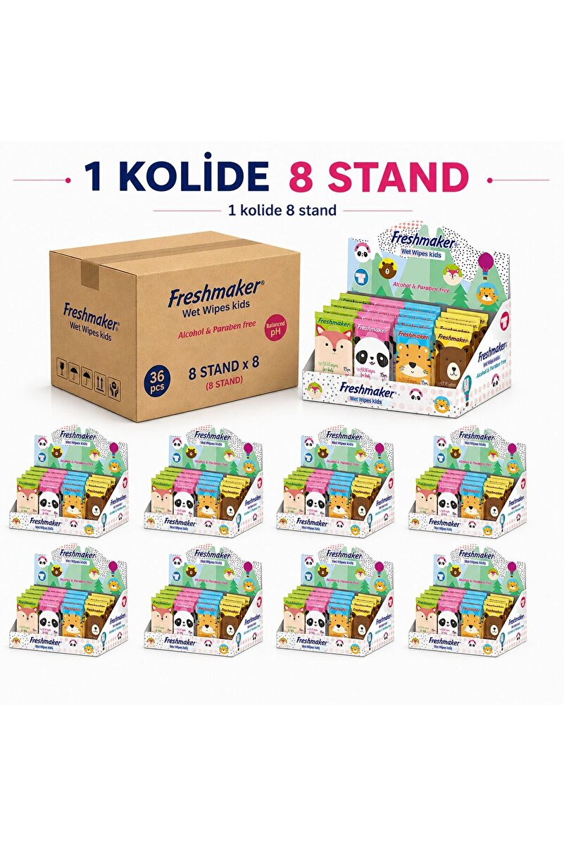 Genel Markalar ıslak cep mendili kids 15li x 36lı 8 STAND