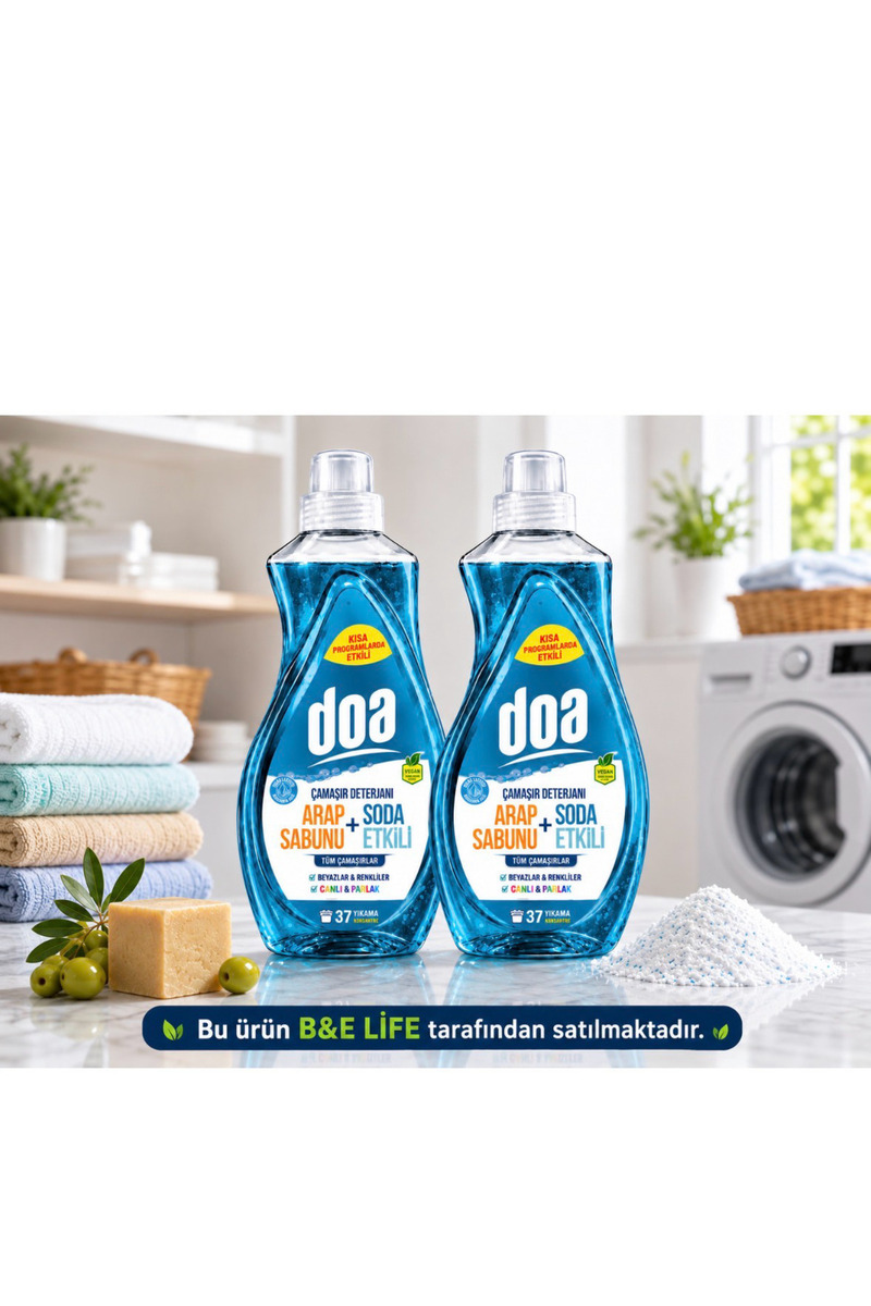 Doa 🔥 TEMİZLİK BOMBASI! 💙 Arap Sabunu + Soda Etkili Çamaşır Deterjanı 2’li Dev Avantaj Paketi