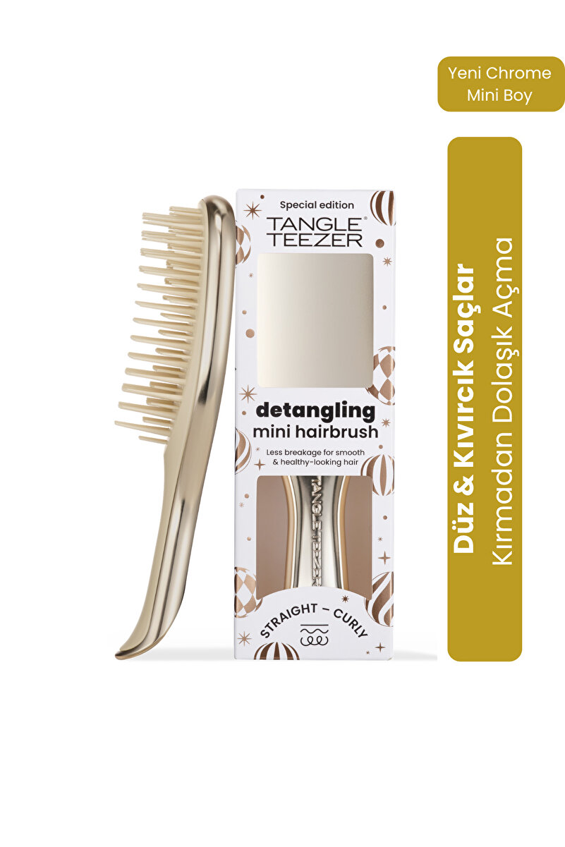 Tangle Teezer Mini Ultimate Detangler Champagne Gold Chrome Saç Fırçası-Tarak / Mini Boy