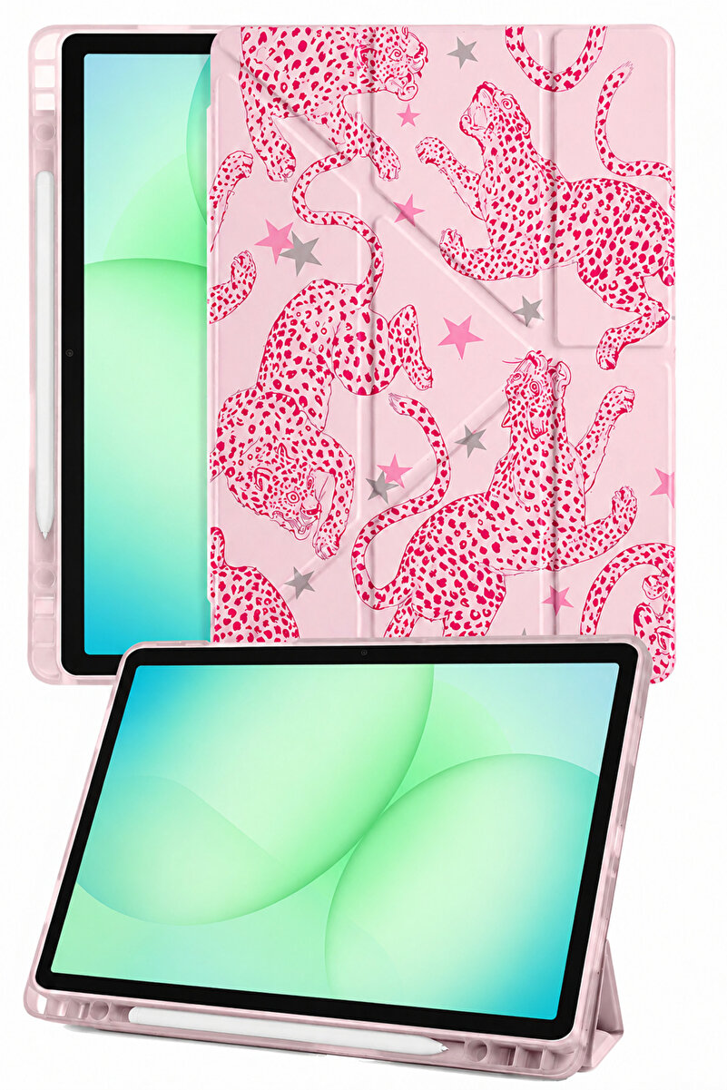 Auraks İpad 11 A16 2025 / 10. Nesil 10.9 Uyumlu Kalem Bölmeli Akıllı Stand Olabilen Silikon Premium Tablet Kılıfı