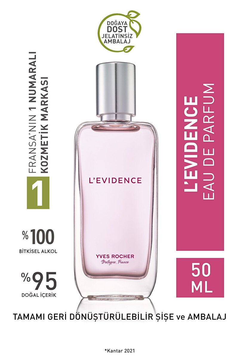 Yves Rocher L'evidence EDP- Comme Une Evidence- Kadın Parfüm-Vegan-50ml