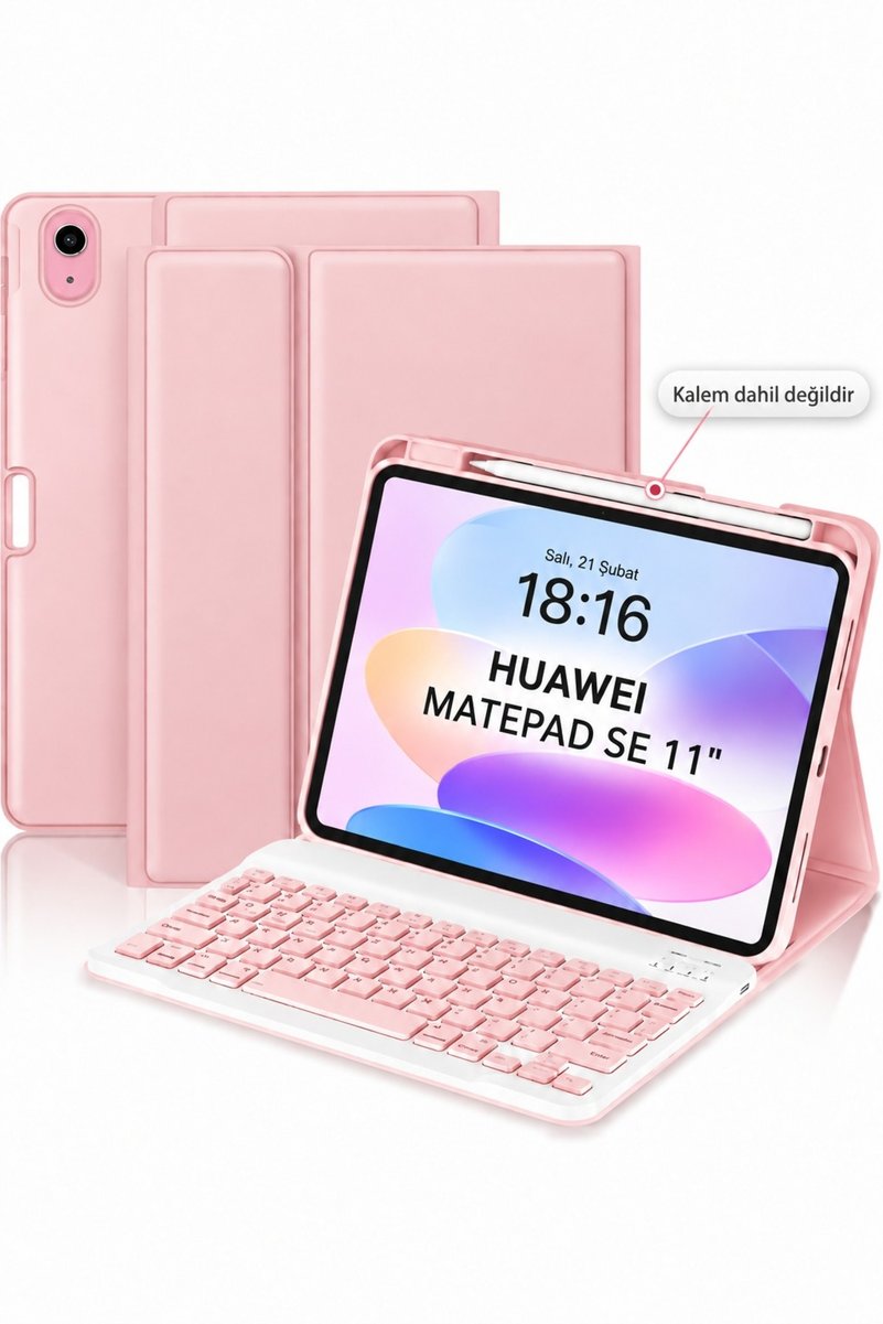 Alstrap Huawei MatePad Se 11 Inc Uyumlu Klavyeli Tablet Kılıfı Manyetik Bluetooth Tükçe Klavye(KALEM DAHİL DEĞİLDİR)