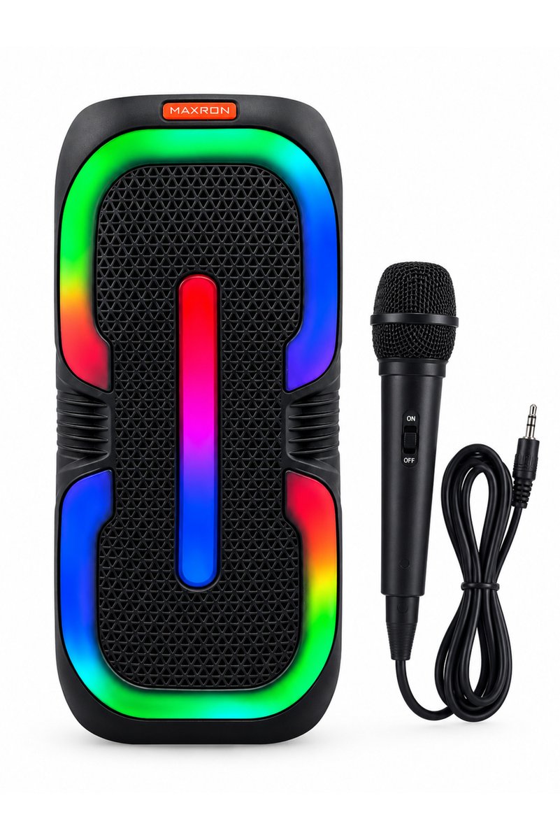 rose casee Çift Hoparlörlü Güçlü Ses - mikrofon özellikli -RGB LED Işık Efektli
