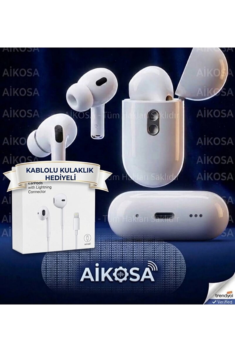 Aikosa Pro 2 Nesil Birebir Asemble Kablosuz Bluetooth Kulaklık - Yüksek Ses Kalitesi Ve Uzun Şarj Ömrü