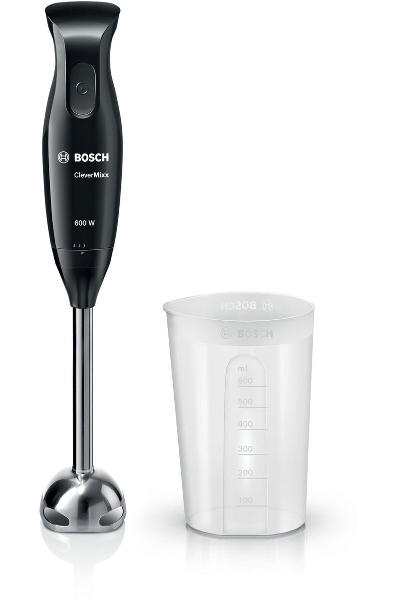 Bosch MSM2610B el mikseri CleverMixx, dört bıçaklı, 600 W, siyah / gri mikser ve dulcimer Única