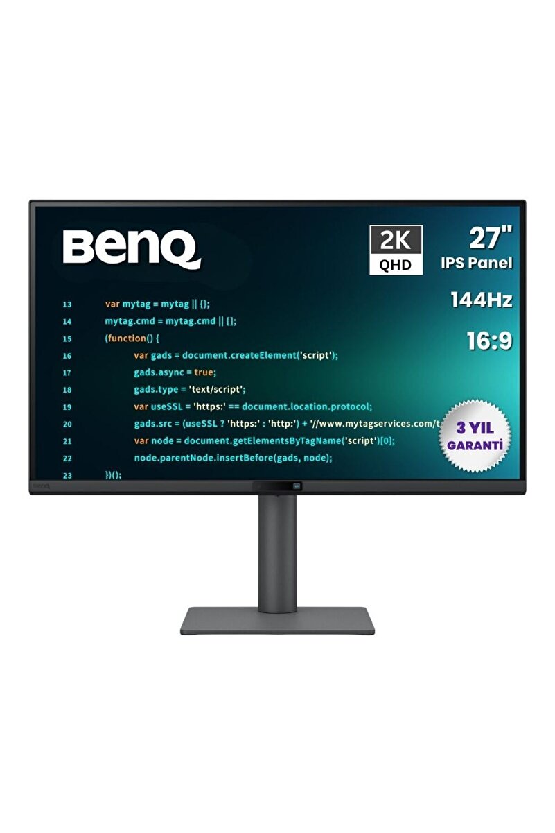 BENQ RD270Q 27 IPS QHD 2K 144Hz HDMI DP USB-C USB-A Pivot Programlama Monitörü
