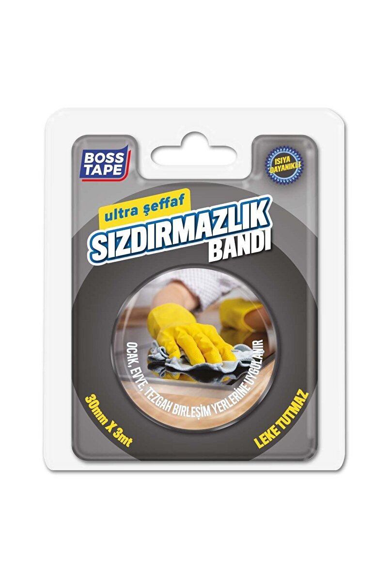 Boss Tape Firin Kenari Seffaf Sizdirmazlik Bandi, 30 mm x 3 m, Seffaf