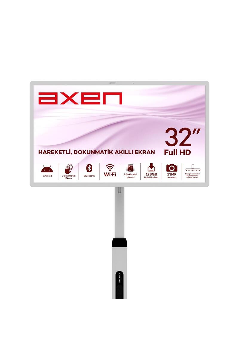 Axen 32" AX32FMTR-A13B Full HD Dokunmatik Android 13 Smart Taşınabilir Monitör-TV 8GB RAM-128GB ROM