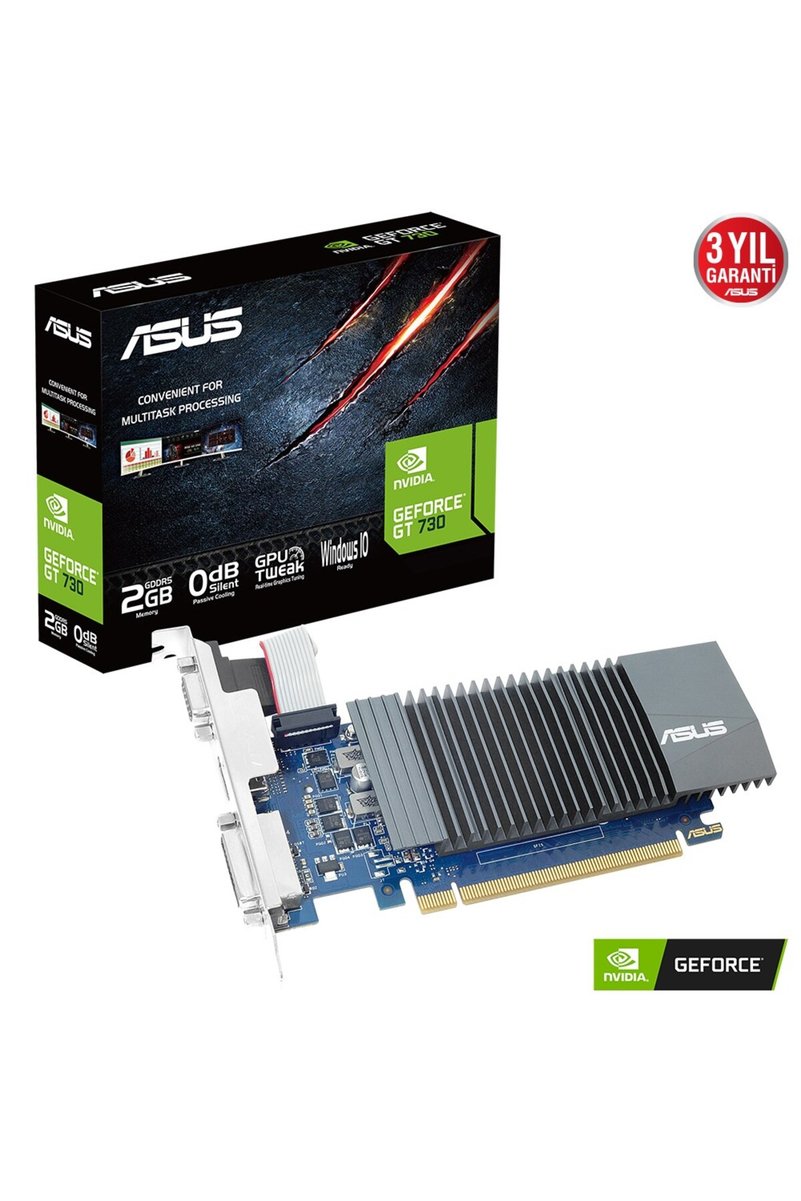ASUS GT730-SL-2GD5-BRK GT730 2GB DDR5 64Bit VGA/DVI/HDMI 16X DX12 NVIDIA