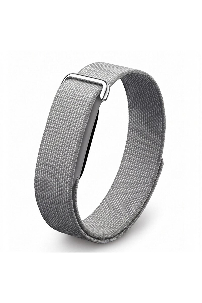 Microsonic Google Fitbit Air için Kordon Hasırlı Woven Sport Loop Gri [FitBit Air ile Uyumlu Kordon - Gri]