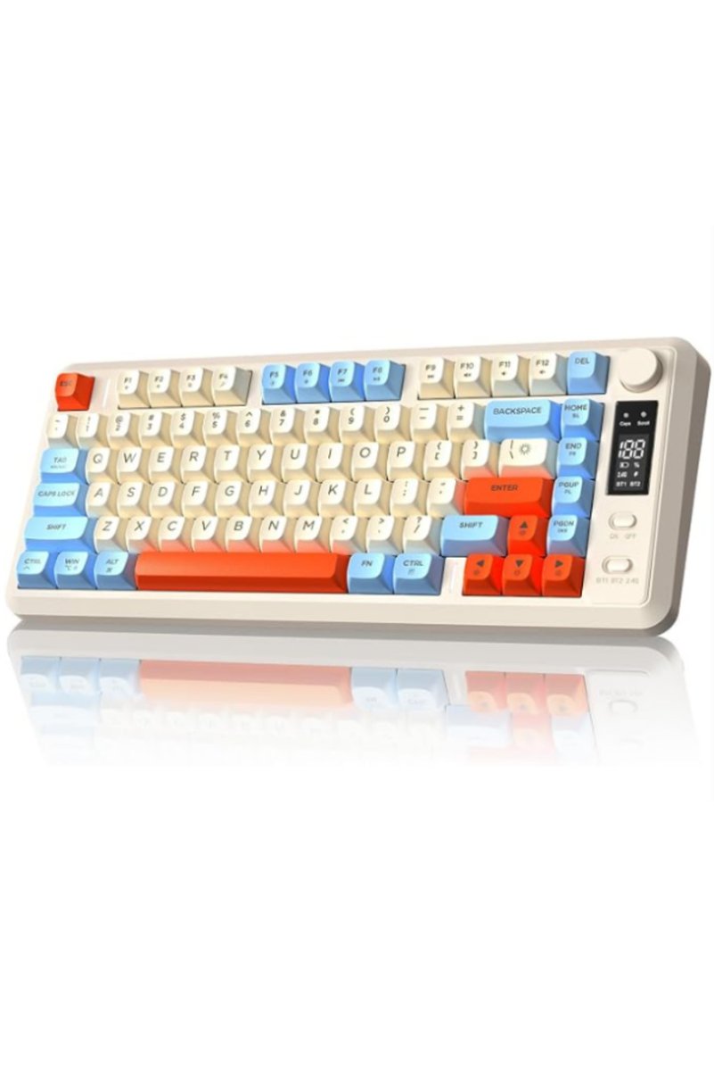 ATAsoft M75 Kablosuz BT1+BT2+2.4Ghz Oled TFT Ekranlı Rainbow Aydınlatmalı Gaming Oyuncu Klavye