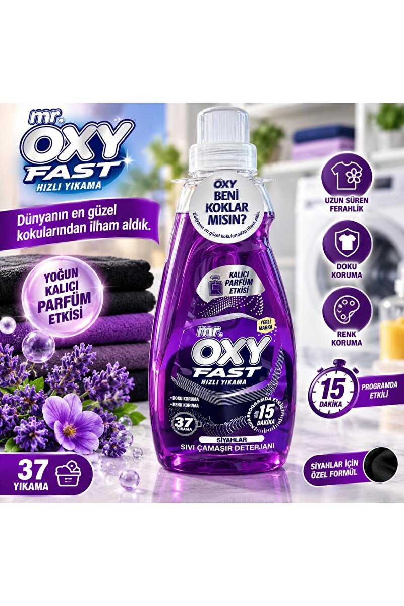 Oxy FAST SİYAHLAR İÇİN SIVI ÇAMAŞIR DETERJANI 1480 ML