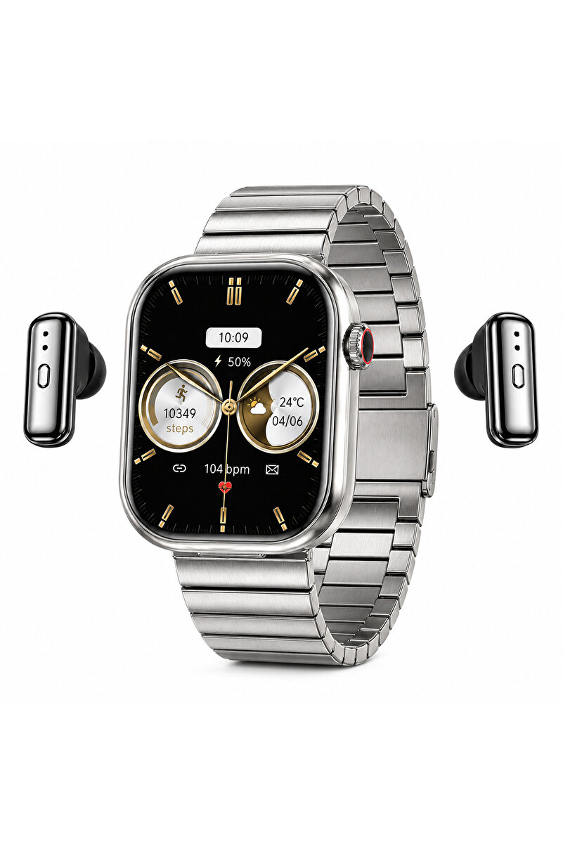 beemen HainoTeko Germany ST-10 Watch Buds 2.02 İnç AMOLED Kulaklıklı Akıllı Saat 3 Kordon