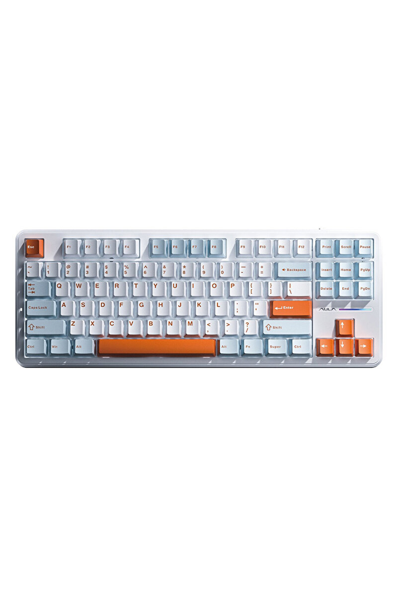 Aula F87 PRO Mekanik RGB TKL Nimbus V3 Switch Kablosuz Makrolu Hot Swap Klavye Turuncu