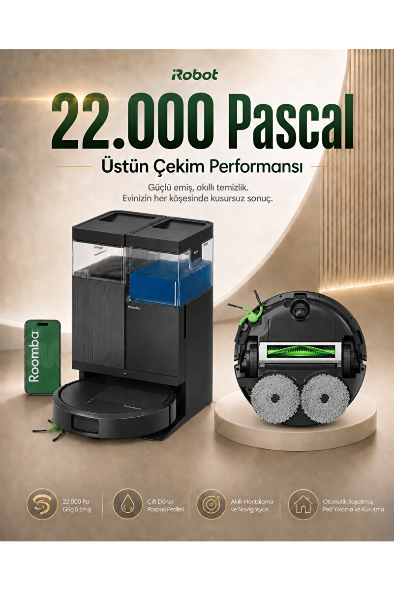 iRobot Roomba Plus 515 Combo Robot Süpürge Ve Paspas + AutoWash İstasyonu (Siyah)