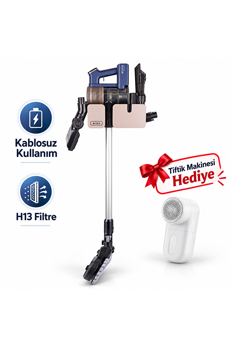 Arnica Solara Pro Mop 28.8v Şarjlı Dik Süpürge Et13470 Tiftik Makinesi hediye(Onerous)