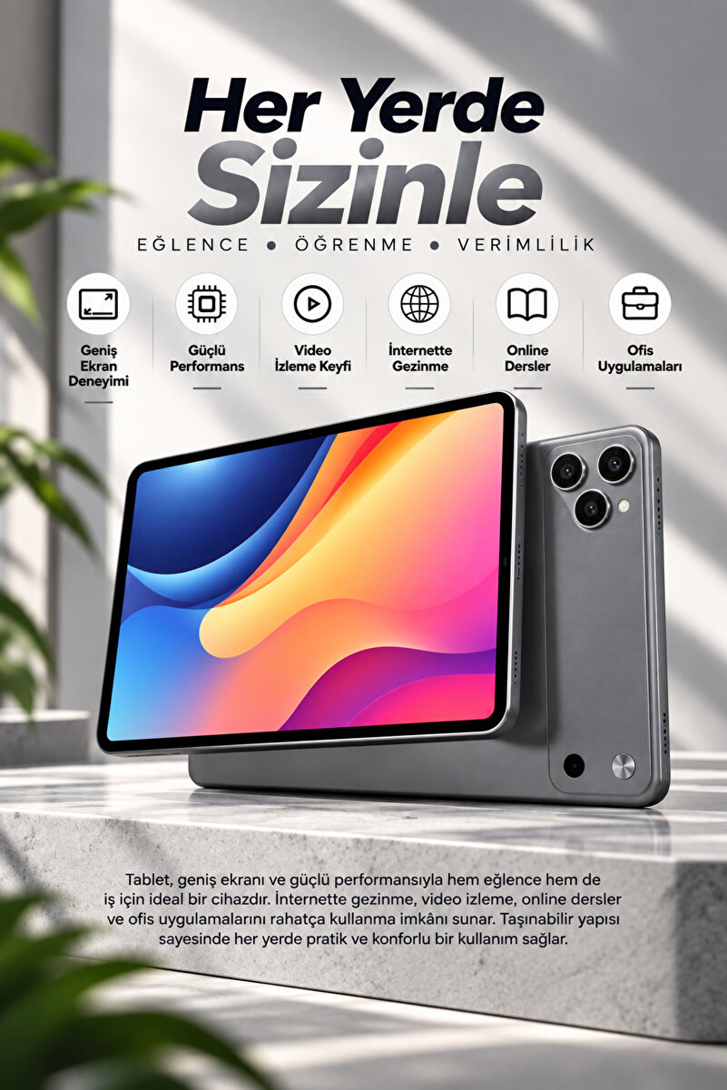MİHASE Tab 17 Pro Max 10.1'' 16GB RAM +1TB ROM "5G" Klavyeli Kılıf + Bluetooth Mouse Hediyeli