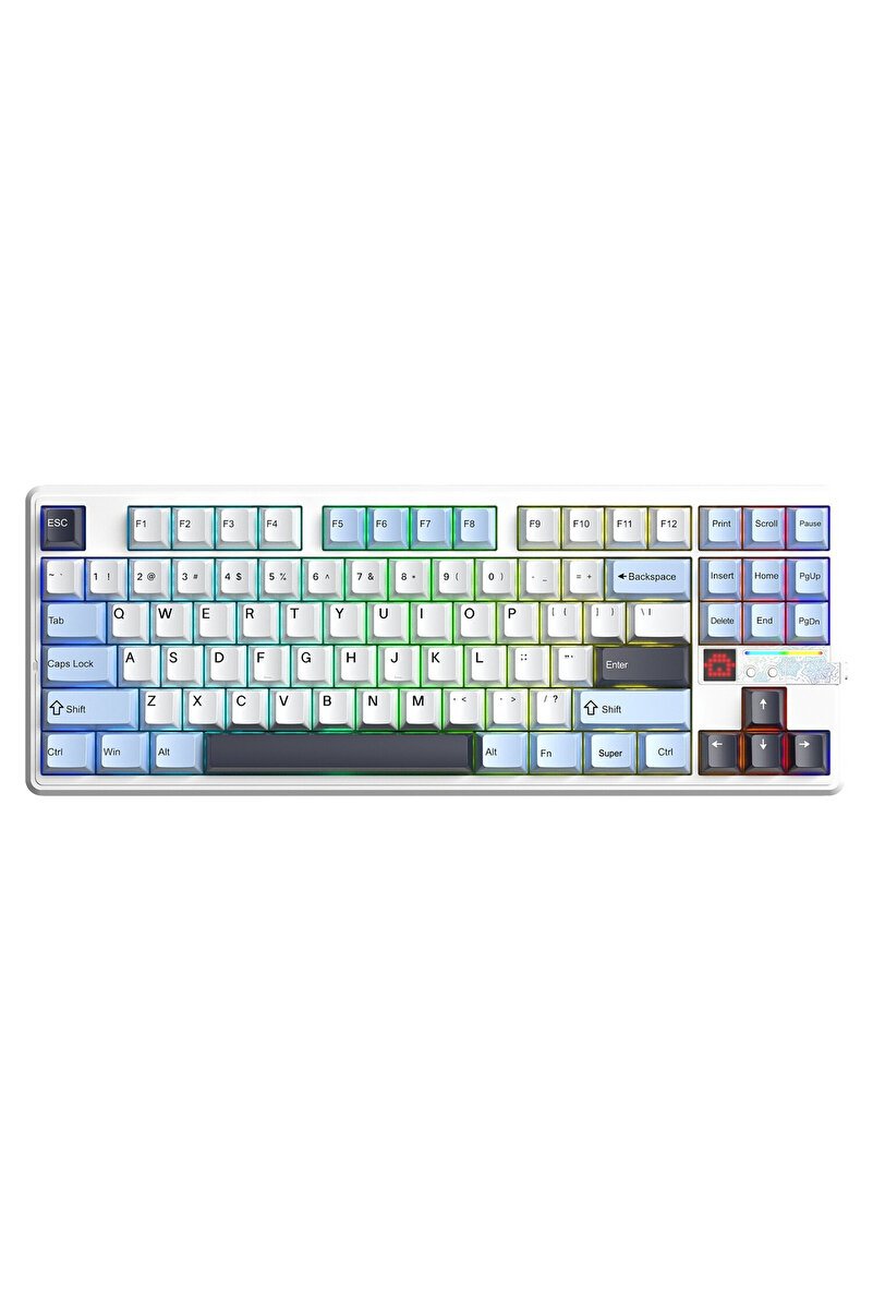Aula F87 PRO V2 Mekanik RGB TKL Star Vector Switch Kablosuz Makrolu Hot Swap Klavye Lacivert