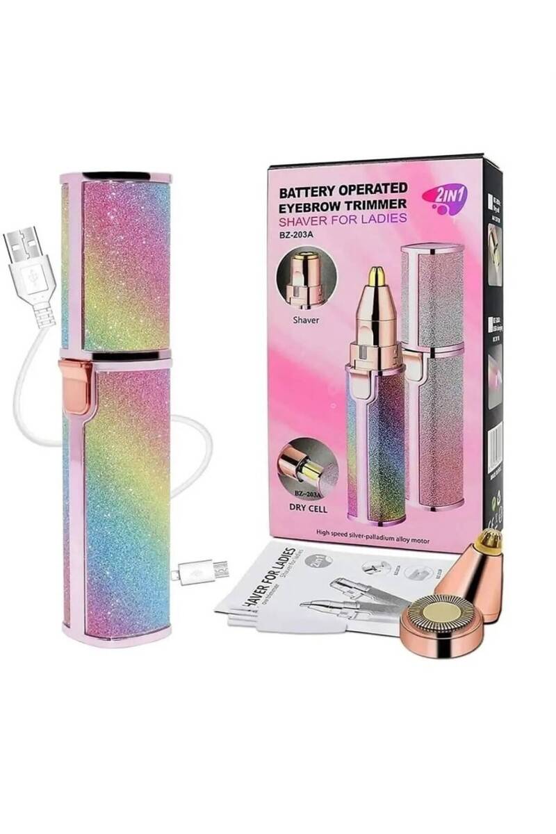 Makeup Yüz ve kaş epilatörü 2 başlıklı şarjlı tüy alma makinası