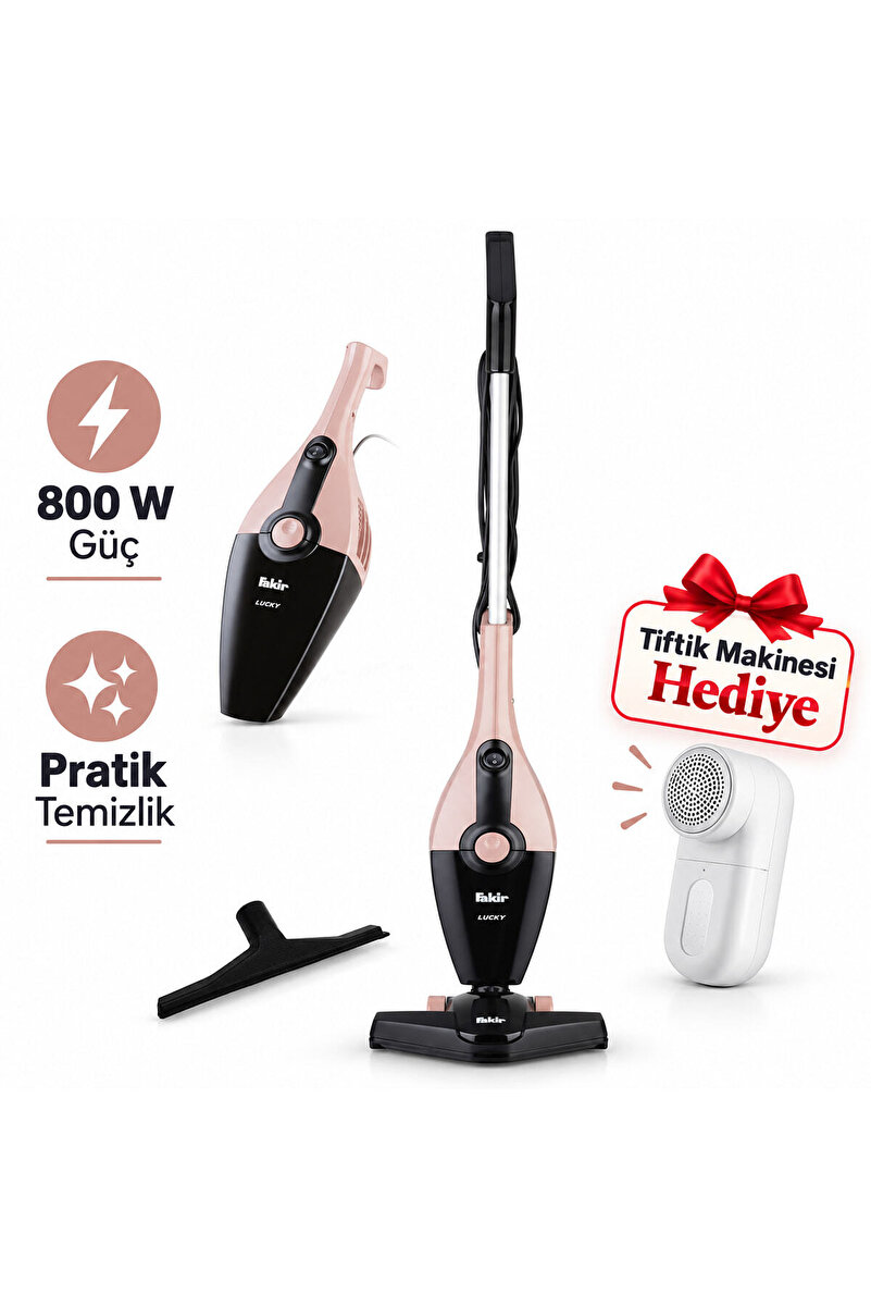 Fakir Lucky BL 100 Dikey Süpürge 800W 1L Hazne 2’si 1 Arada Kablolu Tiftik Makinesi hediye(Onerous)