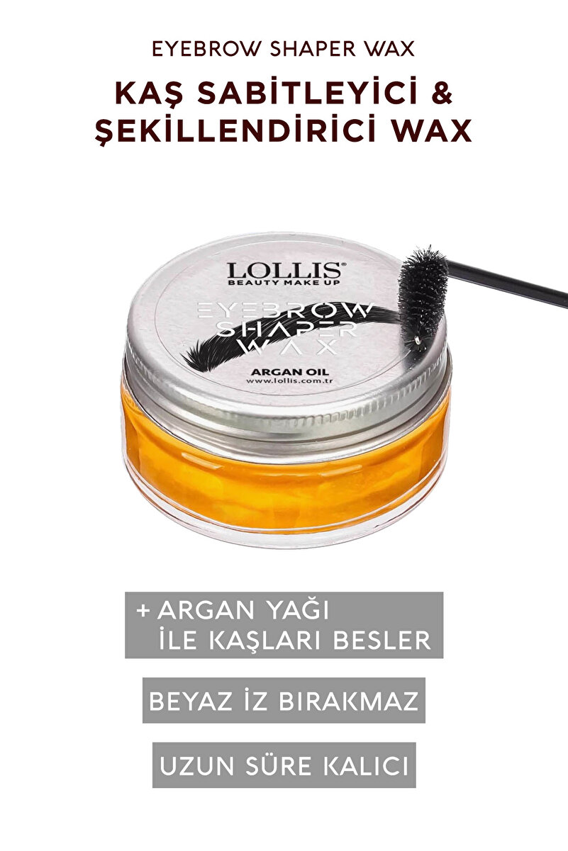Lollis Şekillendirici Sabitleyici Kaş Waxı Argan Yağ ile Uzun Süre Kalıcı Eyebrow Shaper Wax