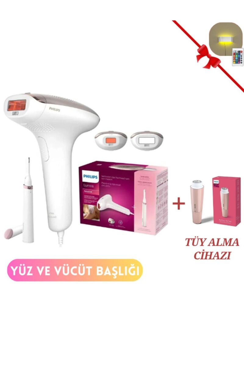Philips Premium Yüz Ve Vücüt Bakım & Lazer Epilasyon Seti, Tüy Alma Cihazı, Kalem Düzeltici Lambader